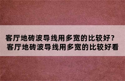 客厅地砖波导线用多宽的比较好？ 客厅地砖波导线用多宽的比较好看